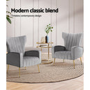 Artiss Armchair Grey Velvet Kate - RnR Galore
