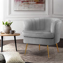 Artiss Armchair Lounge Accent Chair Armchairs Sofa Chairs Velvet Grey Couch - RnR Galore