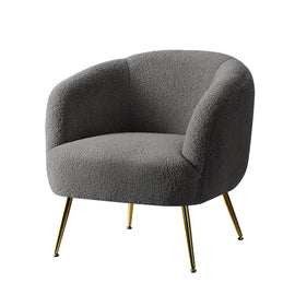 Artiss Armchair Lounge Chair Accent Chairs Arm Armchairs Sherpa Boucle Charcoal - RnR Galore
