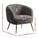 Artiss Armchair Lounge Chair Accent Chairs Arm Armchairs Sherpa Boucle Charcoal - RnR Galore