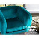 Artiss Armchair Lounge Sofa Arm Chair Accent Chairs Armchairs Couch Velvet Green - RnR Galore