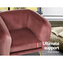 Artiss Armchair Lounge Sofa Arm Chair Accent Chairs Armchairs Couch Velvet Pink - RnR Galore