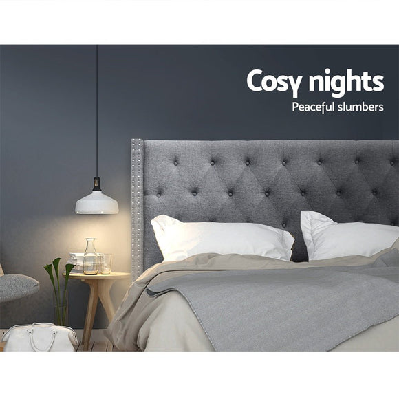 Artiss Bed Head Headboard King Size Fabric - LUCA Grey - RnR Galore
