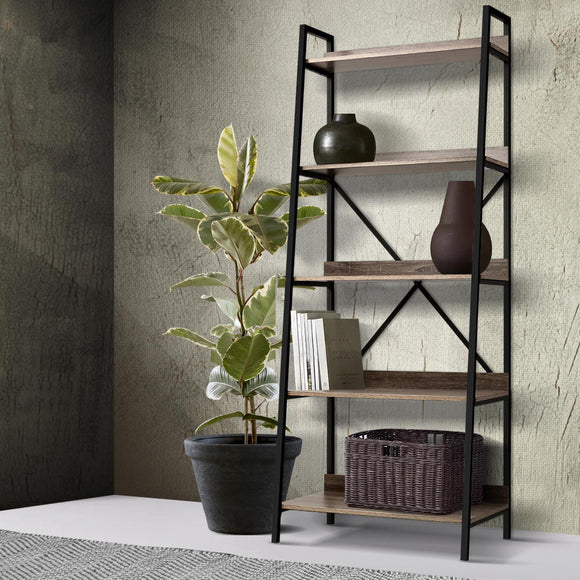 Artiss Bookshelf 5 Tiers - NOR Black and Oak - RnR Galore