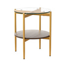 Artiss Coffee Table 45CM Round Tempered Glass Carol - RnR Galore