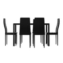Artiss Dining Chairs and Table Dining Set 6 Chair Set Of 7 Black - RnR Galore
