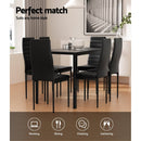 Artiss Dining Chairs and Table Dining Set 6 Chair Set Of 7 Black - RnR Galore