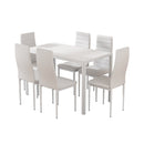 Artiss Dining Chairs and Table Dining Set 6 Chair Set Of 7 White - RnR Galore