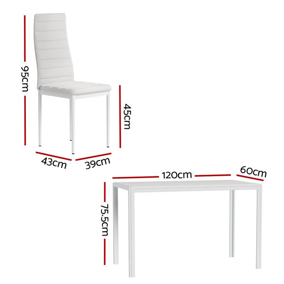 Artiss Dining Chairs and Table Dining Set 6 Chair Set Of 7 White - RnR Galore
