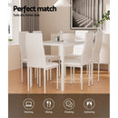 Artiss Dining Chairs and Table Dining Set 6 Chair Set Of 7 White - RnR Galore