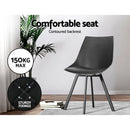 Artiss Dining Chairs Set of 2 PU Leather Plastic Metal Black - RnR Galore