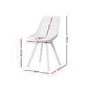 Artiss Dining Chairs Set of 2 PU Leather Plastic Metal White - RnR Galore