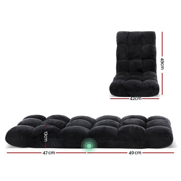 Artiss Lounge Sofa Bed Flannel Fabric Black - RnR Galore