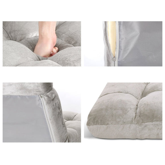 Artiss Lounge Sofa Bed Flannel Fabric Grey - RnR Galore