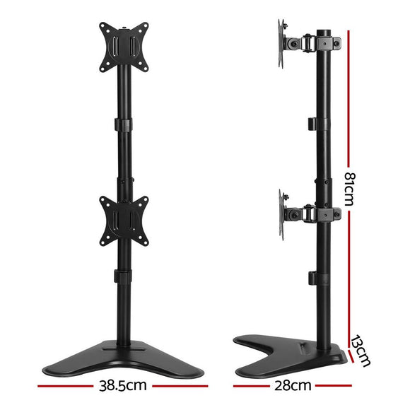 Artiss Monitor Arm Stand Dual Mount HD LED TV Bracket Holder Freestanding - RnR Galore