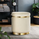 Artiss Ottoman Foot Stool Round Velvet Cream - RnR Galore