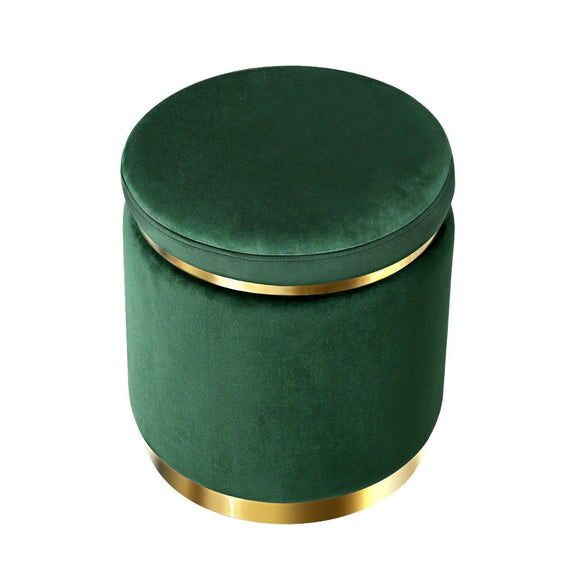 Artiss Ottoman Foot Stool Round Velvet Green - RnR Galore