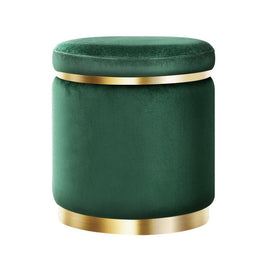 Artiss Ottoman Foot Stool Round Velvet Green - RnR Galore