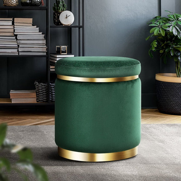 Artiss Ottoman Foot Stool Round Velvet Green - RnR Galore