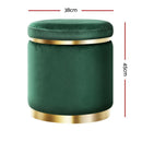 Artiss Ottoman Foot Stool Round Velvet Green - RnR Galore