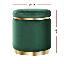 Artiss Ottoman Foot Stool Round Velvet Green - RnR Galore
