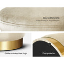 Artiss Ottoman Storage Foot Stool Round Velvet Cream - RnR Galore