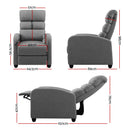 Artiss Recliner Armchair Grey Fabric Bolivia - RnR Galore