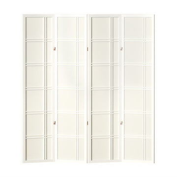Artiss Room Divider Screen Privacy Wood Dividers Stand 4 Panel Nova White - RnR Galore