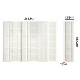 Artiss Room Divider Screen Privacy Wood Dividers Stand 6 Panel Nova White - RnR Galore