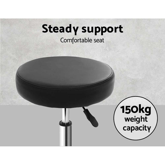 Artiss Salon Stool Round Swivel Chair Black - RnR Galore