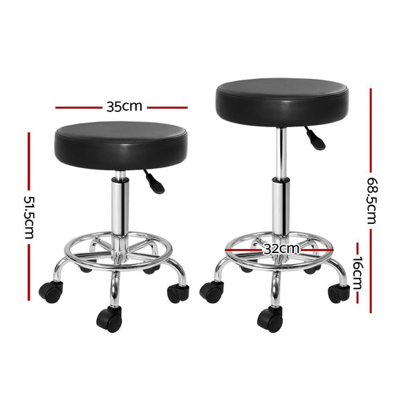 Artiss Salon Stool Round Swivel Chair Black - RnR Galore