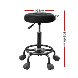 Artiss Salon Stool Round Swivel Chairs Black - RnR Galore