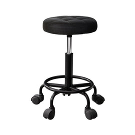 Artiss Salon Stool Round Swivel Chairs Black - RnR Galore