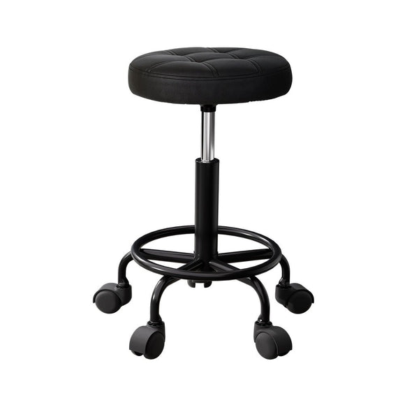 Artiss Salon Stool Round Swivel Chairs Black - RnR Galore