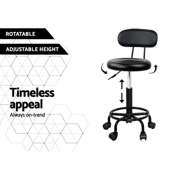 Artiss Salon Stool Swivel Chair Backrest - RnR Galore