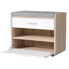 Artiss Shoe Rack Cabinet Bench 8 Pairs White Niva - RnR Galore