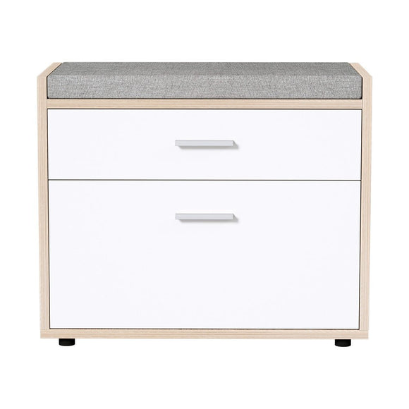Artiss Shoe Rack Cabinet Bench 8 Pairs White Niva - RnR Galore