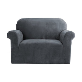 Artiss Sofa Cover Couch Covers 1 Seater Velvet Grey - RnR Galore
