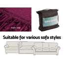 Artiss Sofa Cover Couch Covers 1 Seater Velvet Ruby Red - RnR Galore