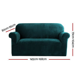 Artiss Sofa Cover Couch Covers 2 Seater Velvet Agate Green - RnR Galore