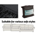 Artiss Sofa Cover Couch Covers 2 Seater Velvet Black - RnR Galore