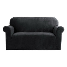 Artiss Sofa Cover Couch Covers 2 Seater Velvet Black - RnR Galore