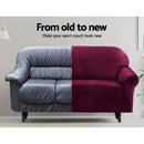 Artiss Sofa Cover Couch Covers 2 Seater Velvet Ruby Red - RnR Galore