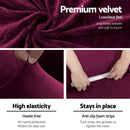 Artiss Sofa Cover Couch Covers 2 Seater Velvet Ruby Red - RnR Galore