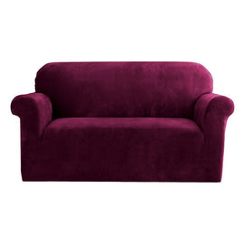 Artiss Sofa Cover Couch Covers 2 Seater Velvet Ruby Red - RnR Galore