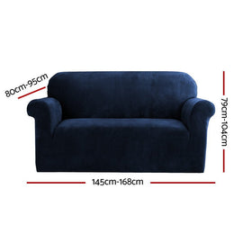 Artiss Sofa Cover Couch Covers 2 Seater Velvet Sapphire - RnR Galore