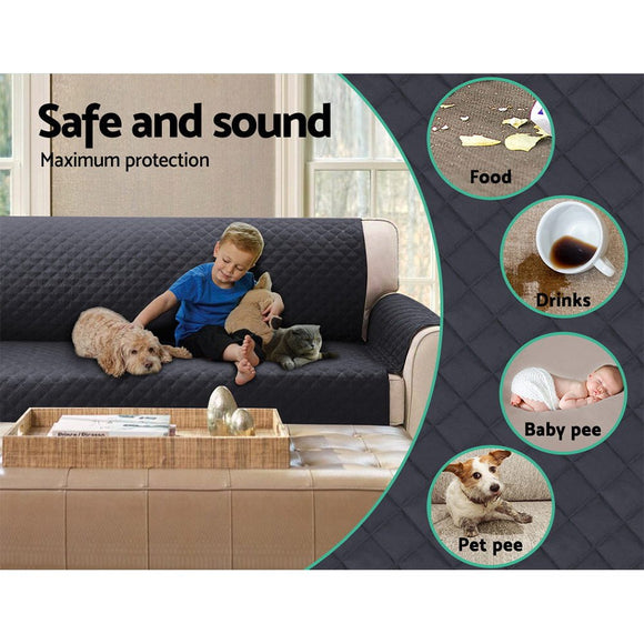 Artiss Sofa Cover Couch Covers 3 Seater 100% Water Resistant Dark Grey - RnR Galore