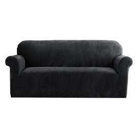 Artiss Sofa Cover Couch Covers 3 Seater Velvet Black - RnR Galore