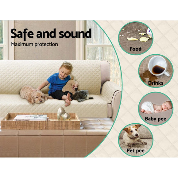 Artiss Sofa Cover Couch Covers 4 Seater 100% Water Resistant Beige - RnR Galore