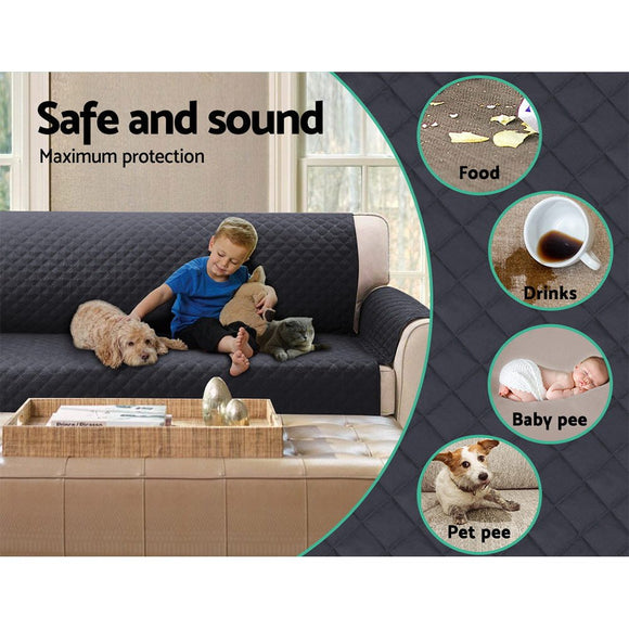 Artiss Sofa Cover Couch Covers 4 Seater 100% Water Resistant Dark Grey - RnR Galore
